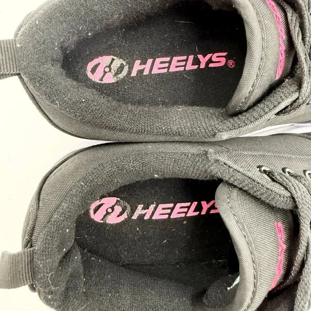 Heelys Pro 20 LG Roller Skate Shoes Pink Black Canvas Lace Up - US Kids 6Y / EU